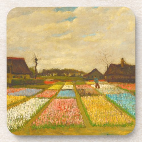 Flower Beds in Holland by van Gogh Beverage Coaster