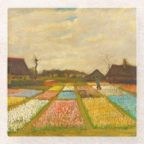 Flower Beds in Holland by van Gogh Glass Coaster
