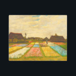 Flower Beds in Holland by van Gogh Metal Print<br><div class="desc">Flower Beds in Holland, also known as Bud Fields, marks Vincent van Gogh’s first foray into garden painting, created in 1883. This captivating artwork presents a serene overview of geometrically arranged plots of hyacinths blooming in soft hues of white, pink, blue, and yellow. The flower beds, in full bloom from...</div>