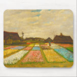 Flower Beds in Holland by van Gogh Mouse Pad<br><div class="desc">Flower Beds in Holland,  also known as Bud Fields,  was Vincent van Gogh's first garden painting.  Painted in 1883. The painting features an overview of geometrically laid out plots of white,  pink,  blue and yellow hyacinths.</div>