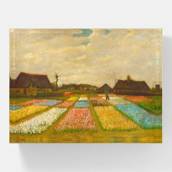 Flower Beds In Holland By Van Gogh Paperweight by CandiCreations at Zazzle