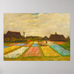 Flower Beds in Holland by van Gogh Poster<br><div class="desc">Flower Beds in Holland, also known as Bud Fields, was Vincent van Gogh's first garden painting. Painted in 1883. The painting features an overview of geometrically laid out plots of white, pink, blue and yellow hyacinths. Van Gogh's desire was to capture the fleeting moments of life. It is a painting...</div>