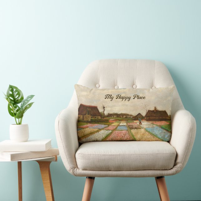 Flower Beds in Holland  by Vincent Van Gogh Lumbar Pillow (Chair)