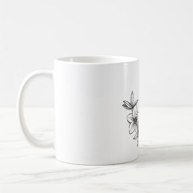 Flower bee ceramic coffee mug (Left)