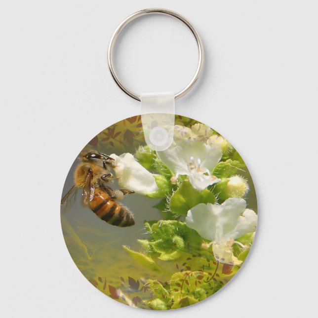 Flower Bee Keychain (Front)