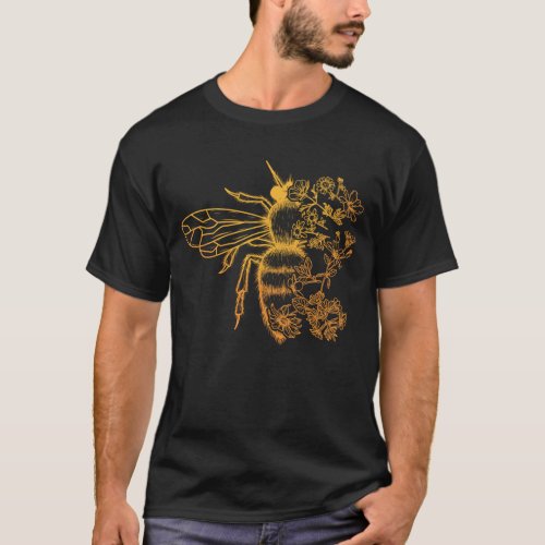 Flower Bee Lover Women Honey Beekeeper T_Shirt