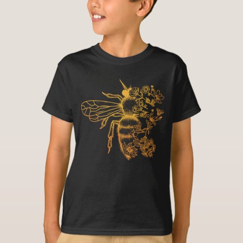 Flower Bee Lover Women Honey Beekeeper T_Shirt