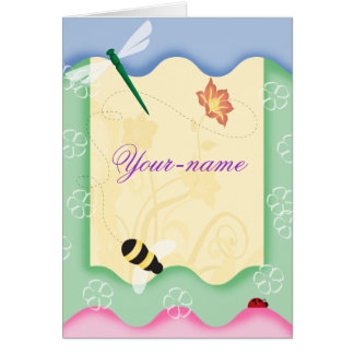 Flower Bee Personalized Cards