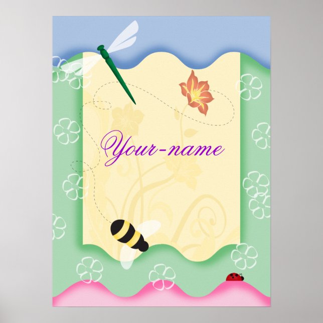 Flower Bee Personalized Poster (Front)