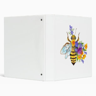 Flower bee with wild plants 3 ring binder