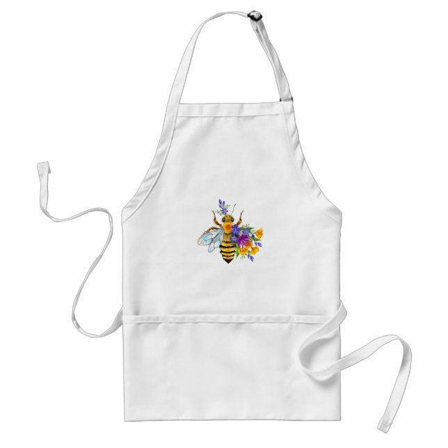 Flower bee with wild plants adult apron (Front)