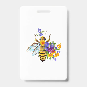 Flower bee with wild plants badge