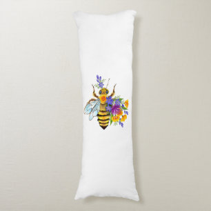 Flower bee with wild plants body pillow