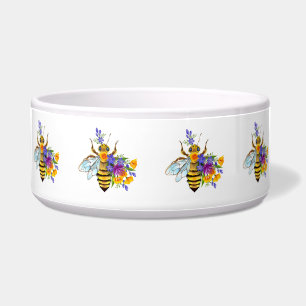 Flower bee with wild plants bowl