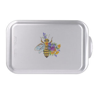 Flower bee with wild plants cake pan