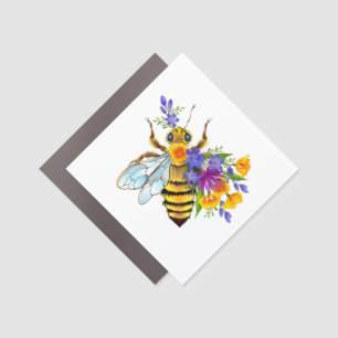 Flower bee with wild plants car magnet