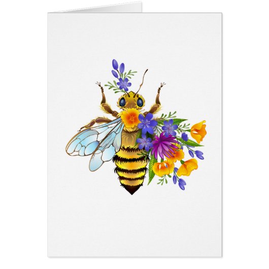 Flower bee with wild plants cards (Front)