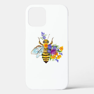 Flower bee with wild plants iPhone 12 pro case
