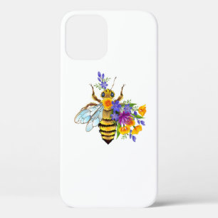 Flower bee with wild plants iPhone 12 pro case