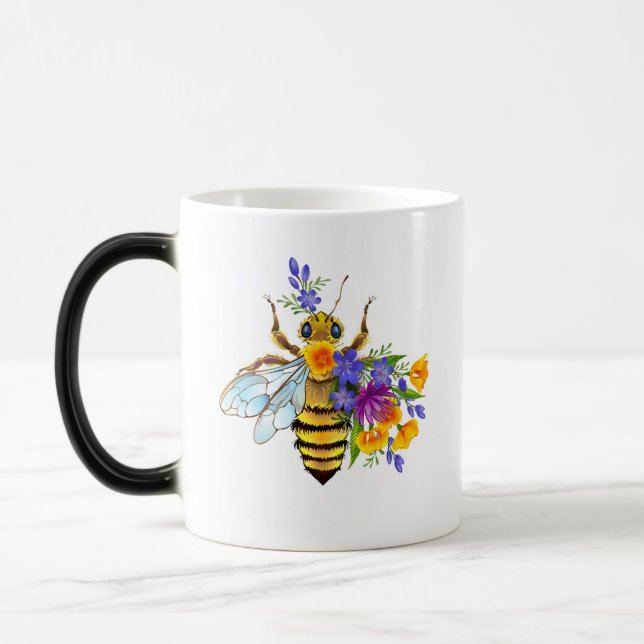 Flower bee with wild plants color morph mug  (Left)