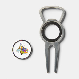 Flower bee with wild plants divot tool