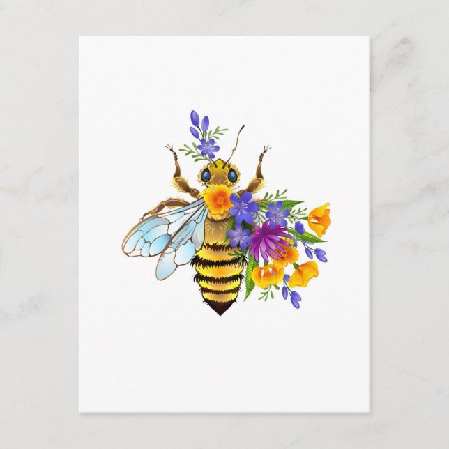Flower bee with wild plants enclosure card (Front)