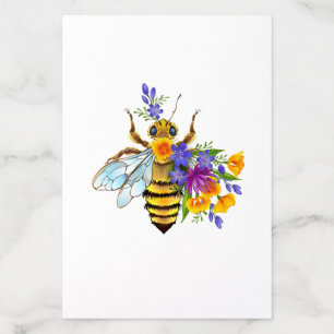 Flower bee with wild plants envelope liner