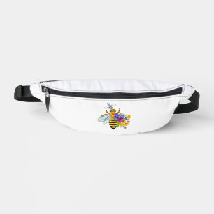 Flower bee with wild plants fanny pack