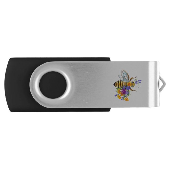 Flower bee with wild plants flash drive (Front)