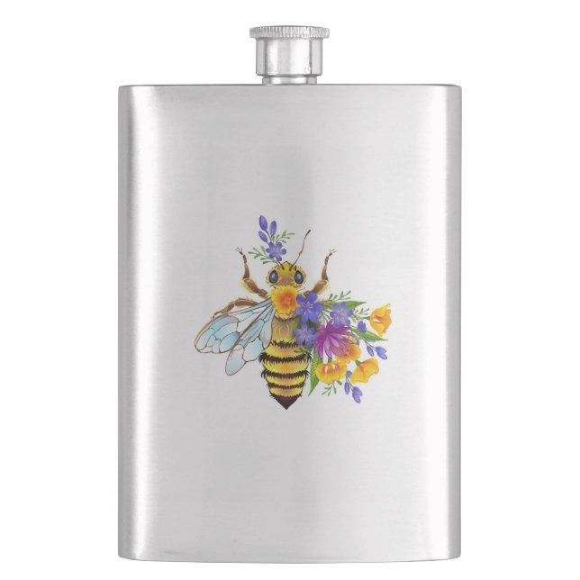 Flower bee with wild plants flask (Front)