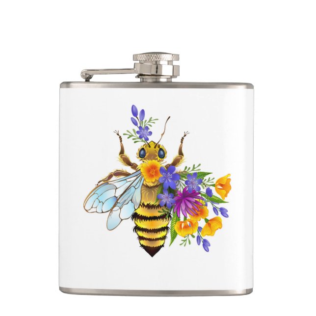 Flower bee with wild plants flask (Front)