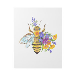 Flower bee with wild plants gallery wrap