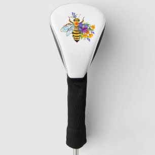 Flower bee with wild plants golf head cover