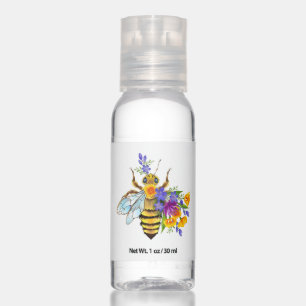 Flower bee with wild plants hand sanitizer