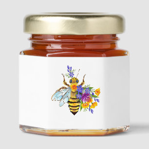 Flower bee with wild plants honey jar favors