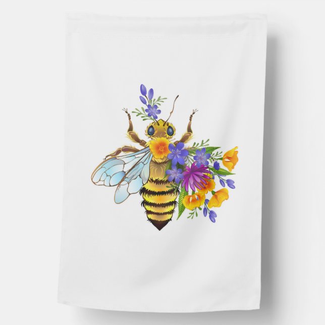 Flower bee with wild plants house flag (Front)