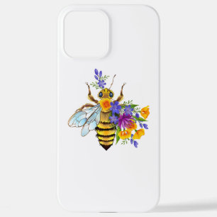 Flower bee with wild plants iPhone 12 pro max case