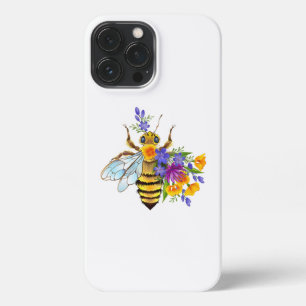 Flower bee with wild plants iPhone 13 pro max case