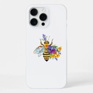 Flower bee with wild plants iPhone 16 pro max case