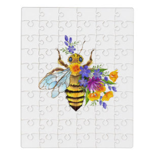 Flower bee with wild plants jigsaw puzzle