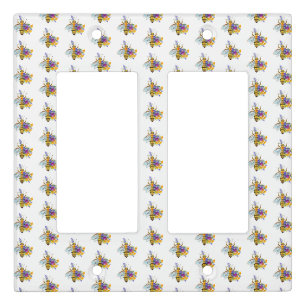 Flower bee with wild plants light switch cover