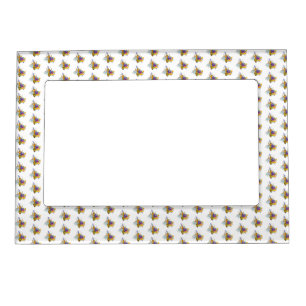 Flower bee with wild plants magnetic frame