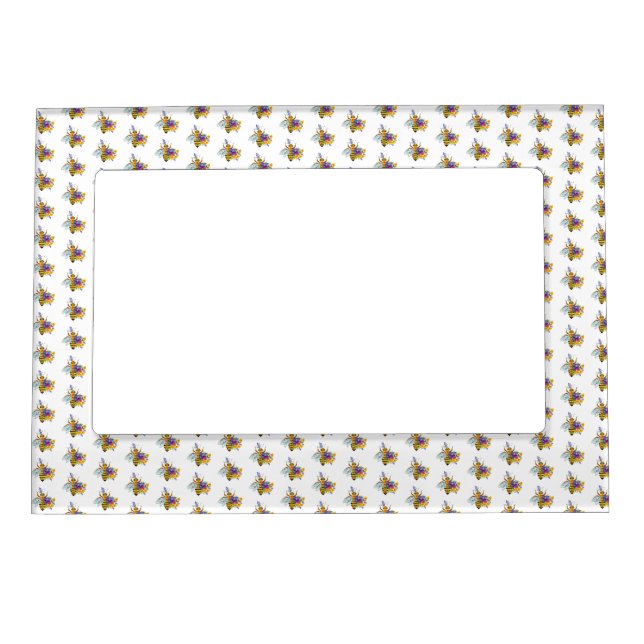 Flower bee with wild plants magnetic frame (Front)