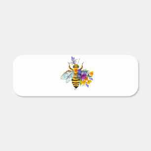 Flower bee with wild plants metal sign