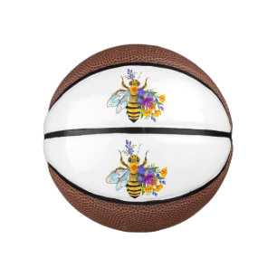 Flower bee with wild plants mini basketball