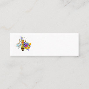 Flower bee with wild plants mini business card
