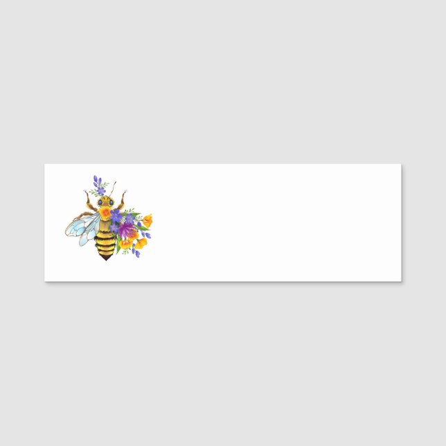 Flower bee with wild plants name tag (Front)