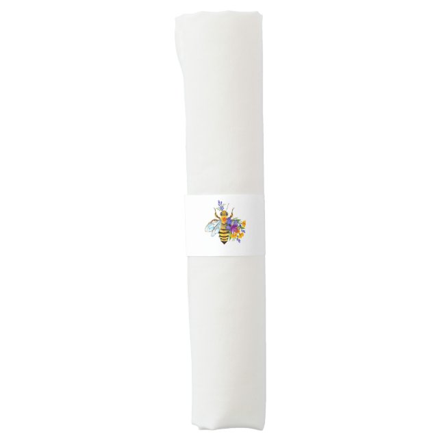 Flower bee with wild plants napkin bands (Front)
