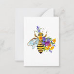 Flower bee with wild plants note card