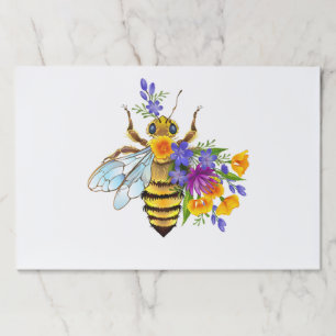 Flower bee with wild plants paper pad
